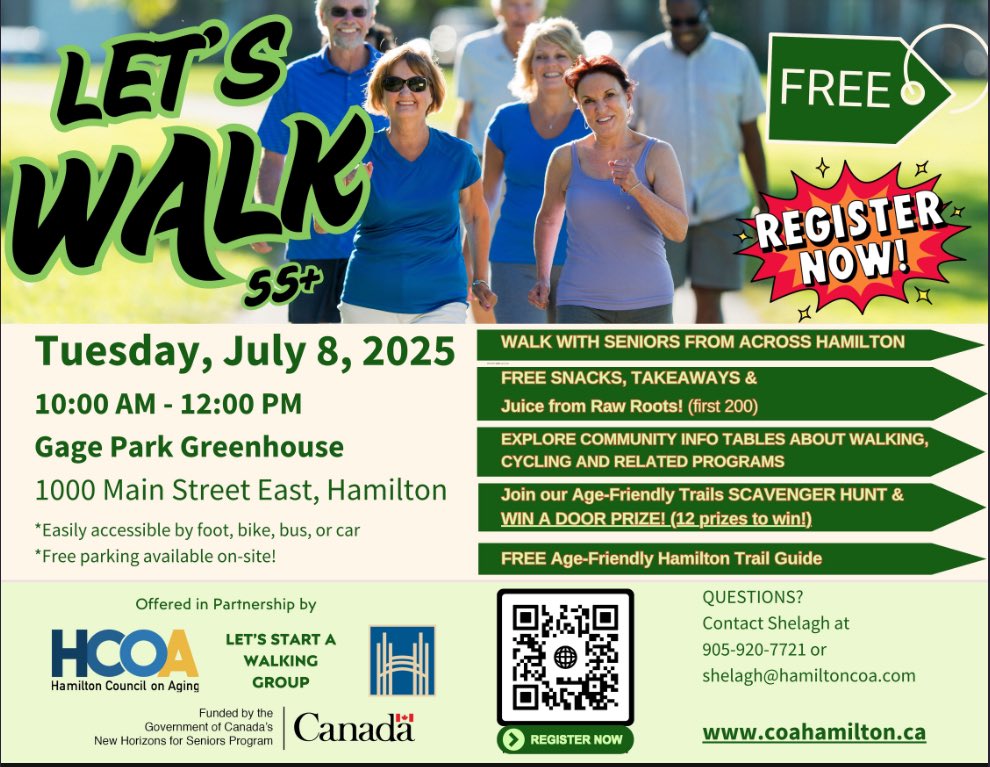 HamOnt_Aging's tweet image. Join us & our active aging partners next Tuesday, July 8, 10am at Gage Park for a free special event for 55+ Fun. Snacks. Giveaways. & More! All are welcome. Register NOW! #pleaseshare us1.campaign-archive.com/?u=9ea9362e312… @GilbreaCentre @YWCAHamiltonFit @ShalomVillage