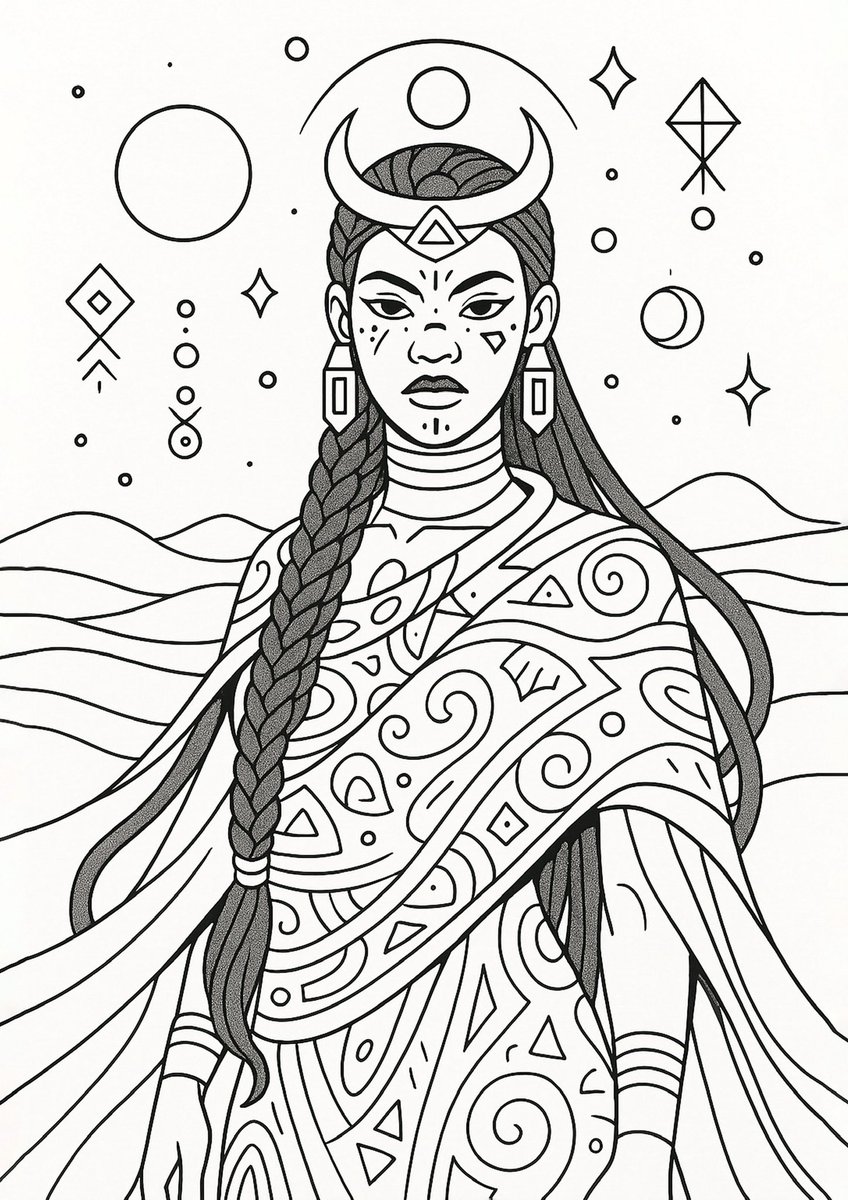 BaldwinDimeku's tweet image. Introducing Nadira Kgomotso: The first of seven spirits rising from forgotten memory.

She is silence. She is sight. She is the sandseer.
#Afrofuturism #FantasyArt #VisualLore #EchoesFromTheAncestralDreamscape