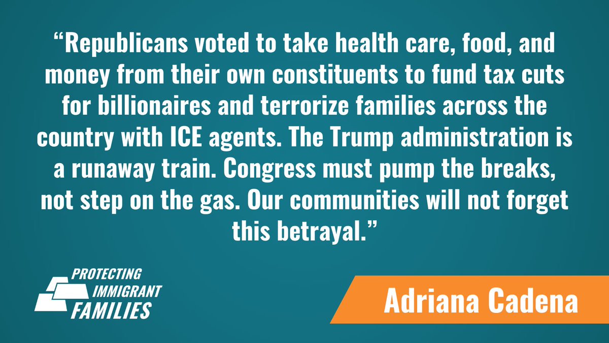 PIFCoalition's tweet image. The House has just a passed a deeply harmful budget bill cutting health and nutrition services for U.S. citizens and lawfully present immigrants to help further militarize enforcement actions terrorizing immigrant families and children. Read our statement: pifcoalition.org/news/partisan-…