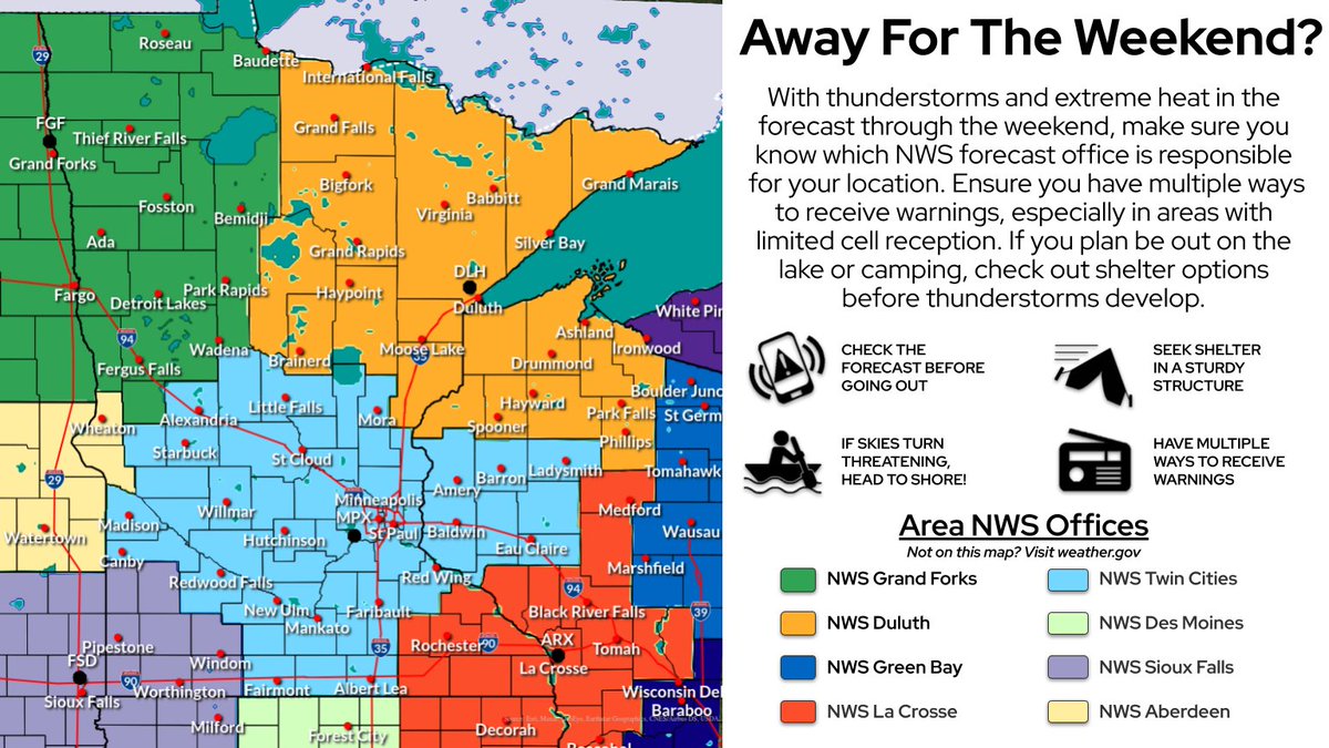 ReadyStPaul's tweet image. A Heat Advisory 🌡️🥵 has been issued including cityofsaintpaul . It'll be a hot and humid 4th of July, so drink plenty of fluids if spending time outdoors! Do not leave kids or pets in the car—Look before you lock! Strong t-storms are possible, so be weather aware #mnwx