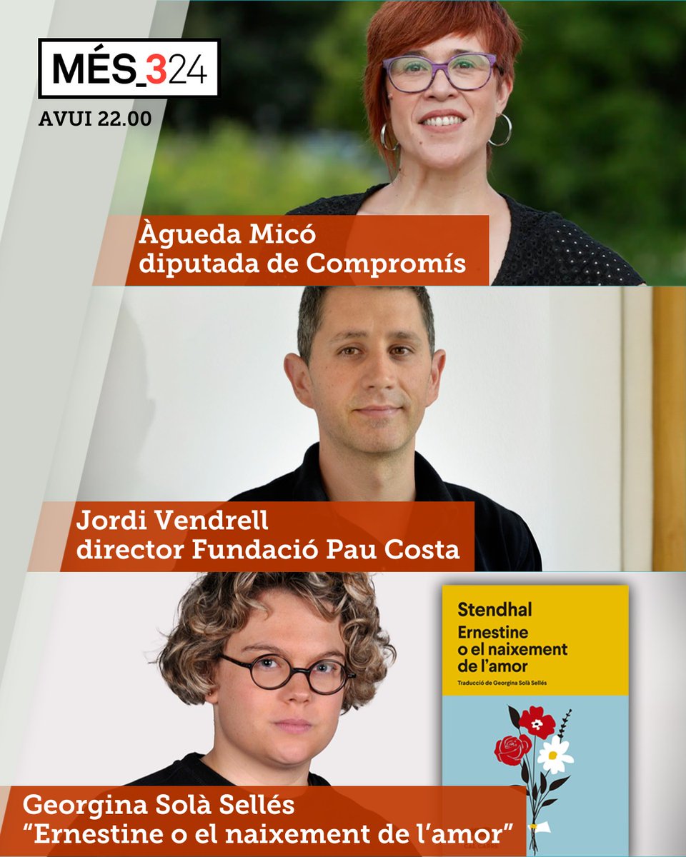 3Cat (@som3cat) on Twitter photo Aquest dijous al #Més324 analitzem l'actualitat amb Marina Llansana (<a href="/marinallansana/">Marina Llansana</a>), David Portabella, Iva Anguera (<a href="/cruelabis/">Iva Anguera de Sojo</a>) i Rosa Alarcón (<a href="/rosaalarcon/">Rosa Alarcon /❤️</a>).
3cat.cat/mes324 Aquest dijous al #Més324 analitzem l'actualitat amb Marina Llansana (<a href="/marinallansana/">Marina Llansana</a>), David Portabella, Iva Anguera (<a href="/cruelabis/">Iva Anguera de Sojo</a>) i Rosa Alarcón (<a href="/rosaalarcon/">Rosa Alarcon /❤️</a>).
3cat.cat/mes324