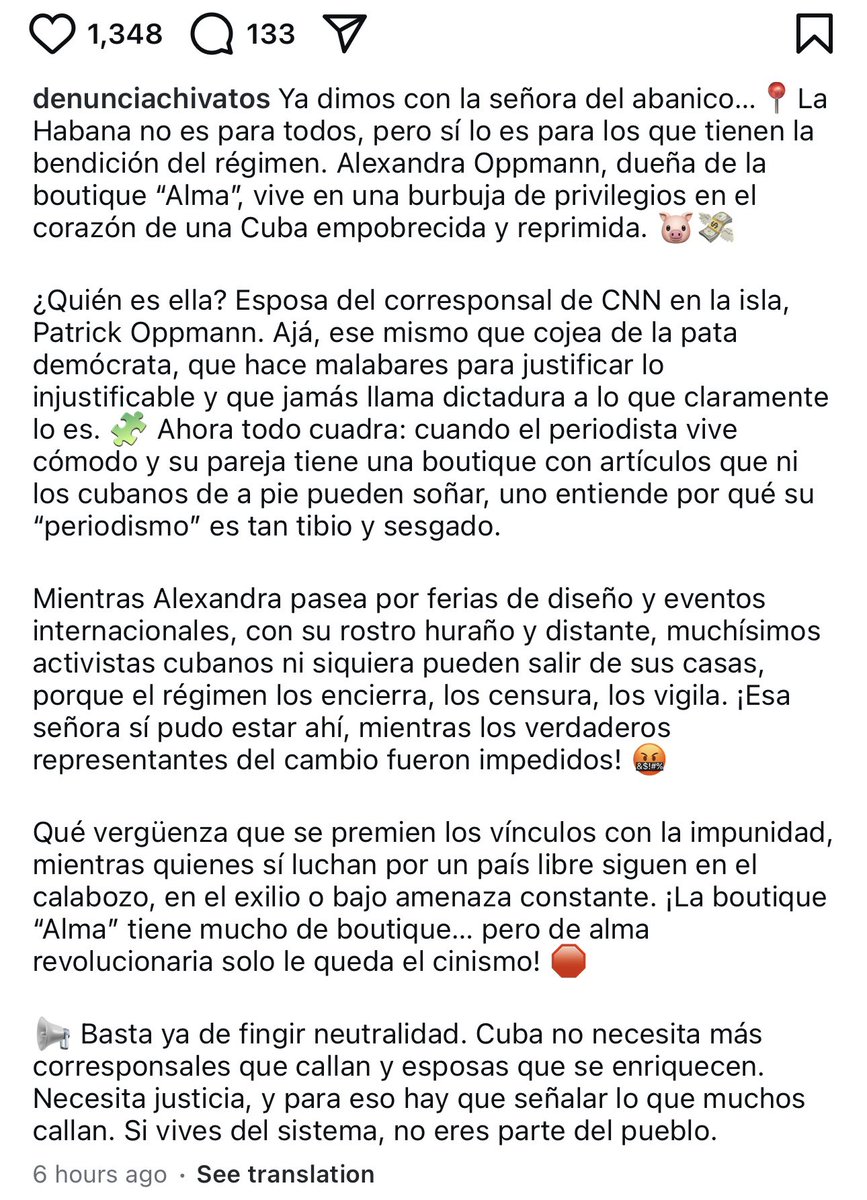 Para los que preguntaron por la Señora que estaba en la actividad por el 4 de julio en la embajada de EEUU en La Habana y se tapó la cara con el abanico 🪭, bueno aquí tienen , es la esposa del corresponsal de la CNN en La Habana. Para los curiosos un detalle . Gracias