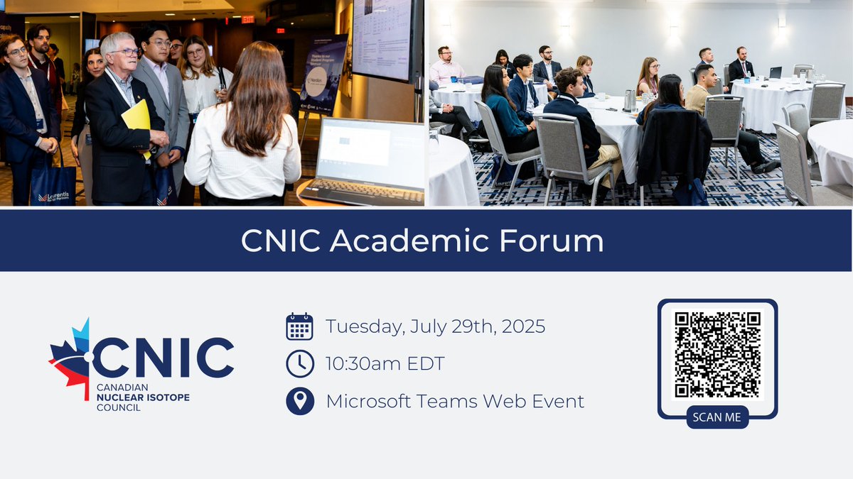 IsotopesCanada's tweet image. We're pleased to announce our upcoming Academic Open Forum, which provides an opportunity for attendees to hear from Academic representatives about opportunities/areas of need for industry engagement, and institutional initiatives.
Register here: events.teams.microsoft.com/event/00cce9fb…