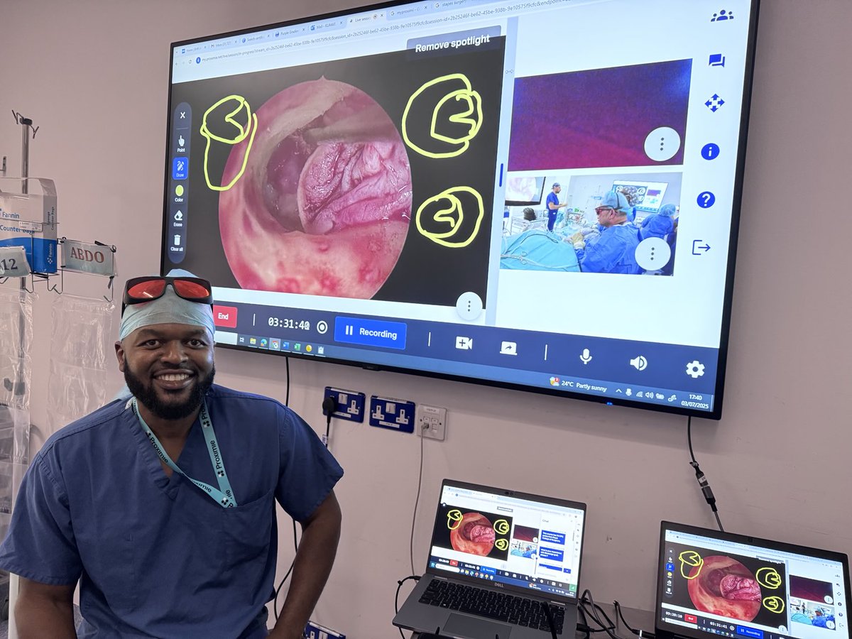 Thankyou ⁦<a href="/Proximie/">Proximie</a>⁩ for supporting our 2nd Live endoscopic ear surgery. Only live EES course in the world. Great feedback from all attendees. Thank you Clayton ⁦<a href="/DivNhs/">Surgery Anaesthesia Critical Care Group BHR NHS 💙</a>⁩