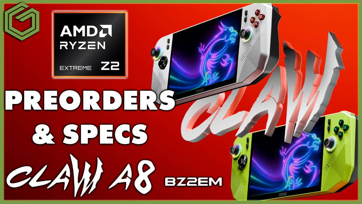 gametechplanet's tweet image. Looks like specs have been finalized for the MSI Claw A8 AMD Z2E Device as preorders start in some areas as well. #HandheldPC #MSIClaw 

Full Video - youtu.be/iKEhzDYPVII