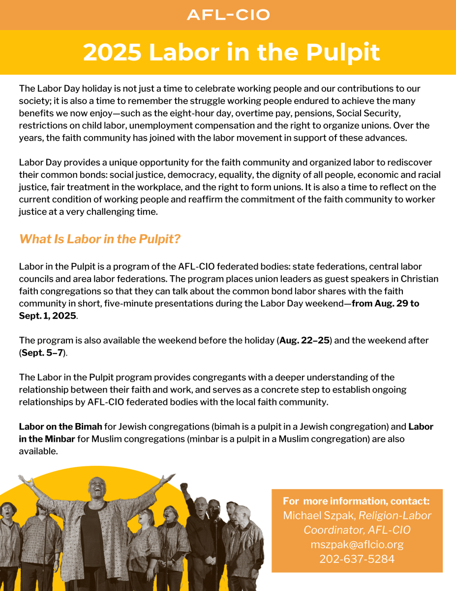 OKCOLF's tweet image. July 2025 Letter to Affiliates!

If you are interest in speaking for our Labor in the Pulpit event on August 31st - please see the 2nd &amp;amp; 3rd pics!