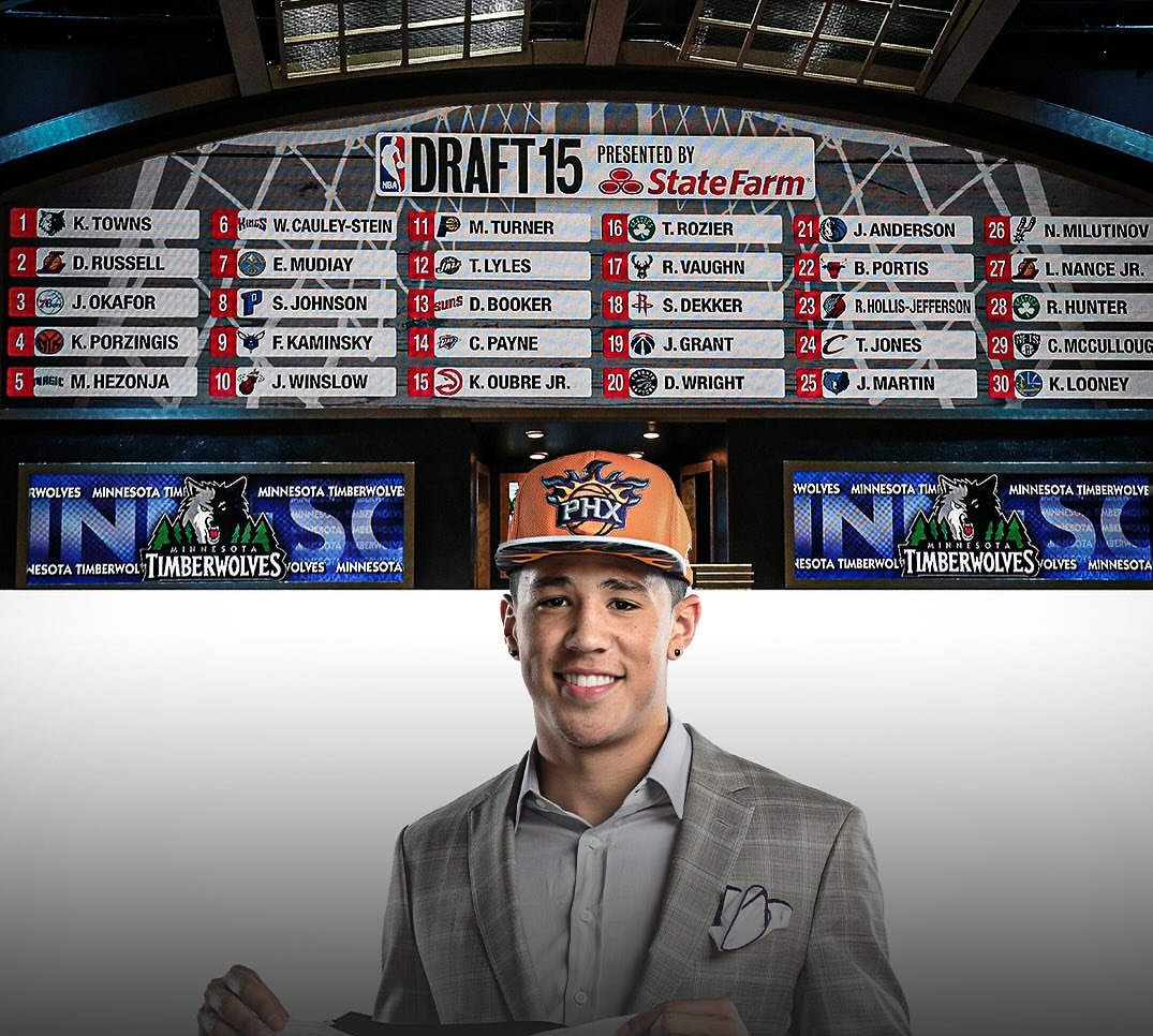 SinceroBooker's tweet image. Devin Booker é o ÚNICO jogador da classe do draft de 2015 que ainda está atuando (sem ter sido trocado nenhuma vez) pelo time no qual foi draftado.
📕🔥☀️