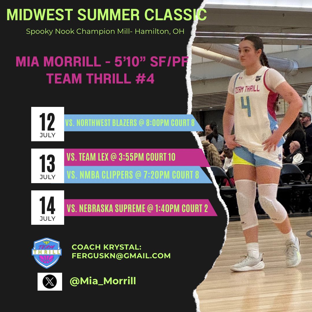 My schedule for the upcoming live period in Hamilton, OH! Let’s goooooo!