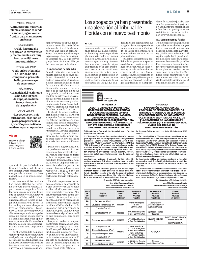 Nuestro profundo agradecimiento a <a href="/martinruizegana/">Martin Ruiz Egaña</a> por la estupenda entrevista que ha hecho a Cándido Ibar, padre de #PabloIbar, en <a href="/diariovasco/">El Diario Vasco</a>.  Cándido quiere abrazar a Pablo fuera de prisión. Ayúdanos a conseguirlo. Abrimos hilo🧵1/2⬇️⬇️
