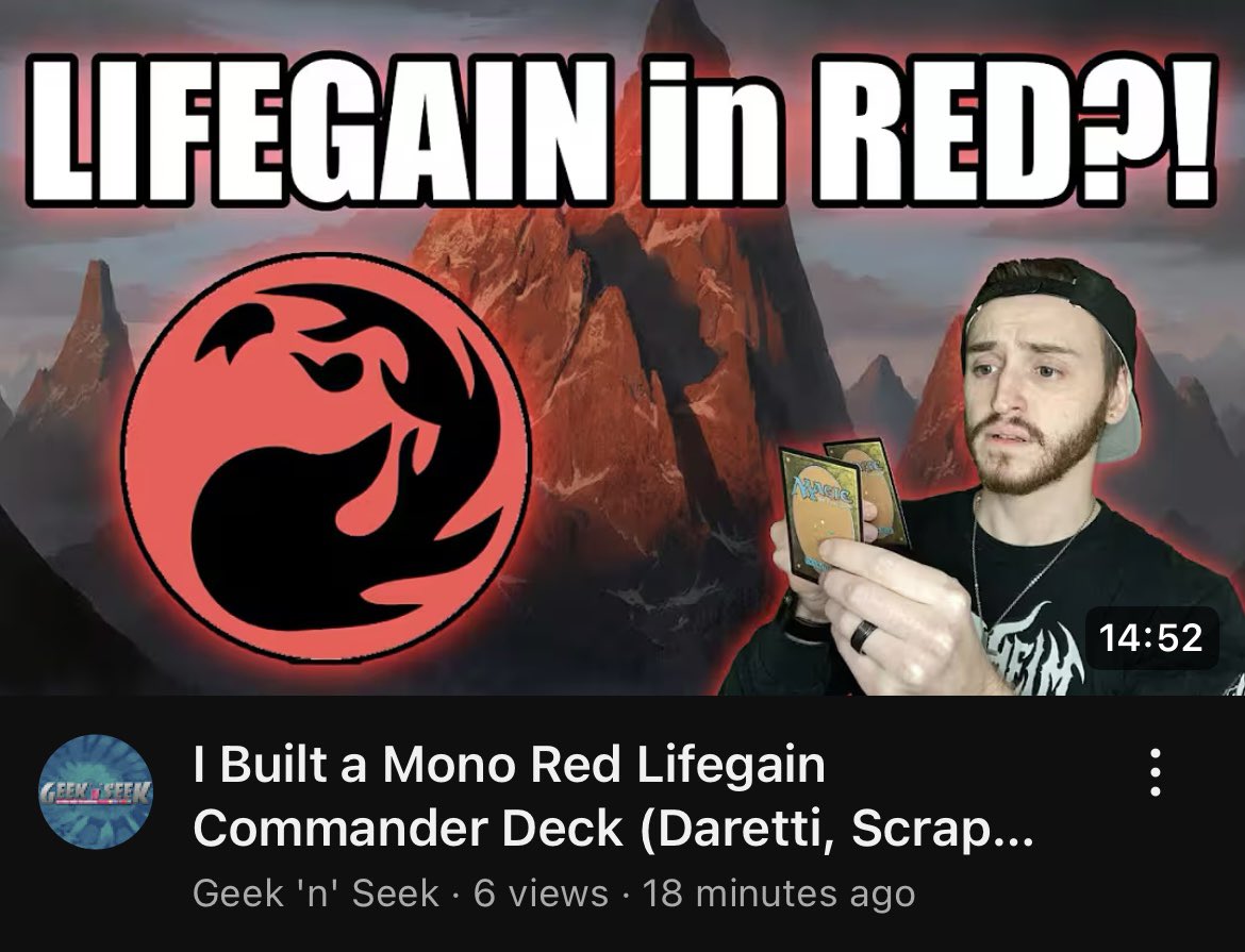 Time for another deck tech! This time let’s talk about my new mono red lifegain commander deck: youtu.be/9vlQd-12YLg?si…
