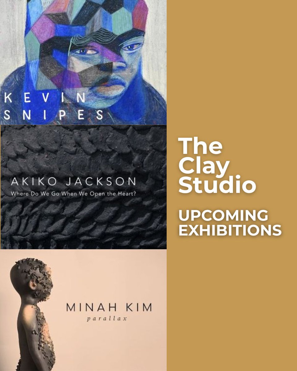 Three new shows open July 10 at @theclaystudiophl:

✨ Kevin Snipes — narrative ceramics &amp; portraiture
✨ Akiko Jackson — clay, kintsugi &amp; vulnerability
✨ Minah Kim — figurative sculptures &amp; empathy

On view thru Sept 7. #PhillyArtScene #CeramicArt