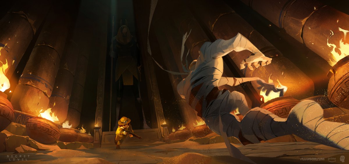 maru_lana's tweet image. Some keyshots I painted developing the look for the Spelunky episode of Secret Level anthology 💫

#SecretLevel