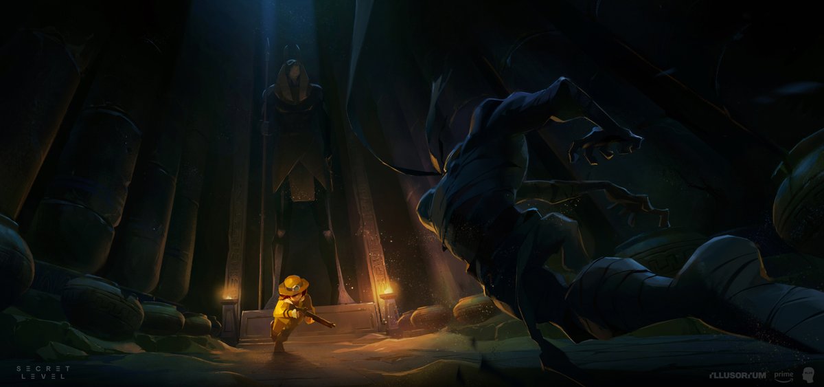 maru_lana's tweet image. Some keyshots I painted developing the look for the Spelunky episode of Secret Level anthology 💫

#SecretLevel