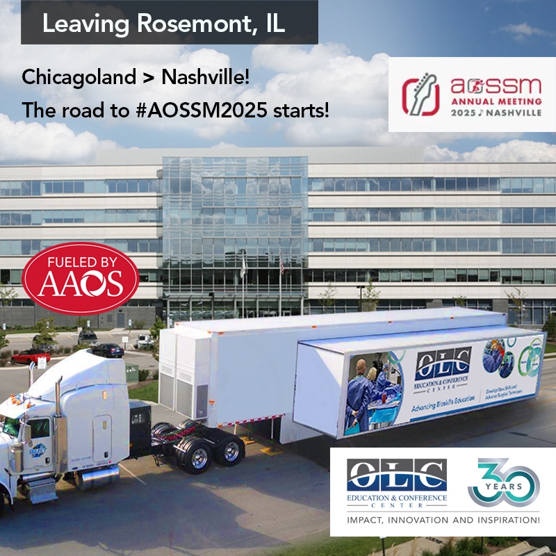 We’re hitting the road! The OLC Mobile Lab is heading from Chicagoland to AOSSM 2025 in Nashville—loaded with gear and a mission to advance hands-on ortho education.

Follow along for road stories—and if you’re at AOSSM, come say hi.

#OLCevents #OLCMobileLab #AOSSM2025