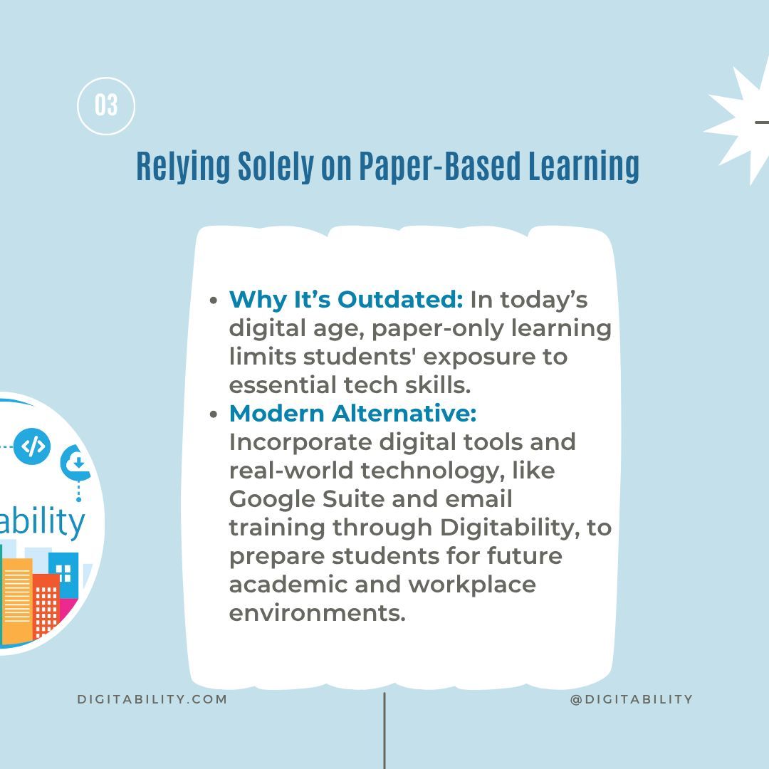 Out with the old:
❌ One-size-fits-all
❌ Punitive behavior plans
❌ Paper-only learning

In with Digitability:
✔ Differentiated instruction
✔ Positive reinforcement
✔ Project-based learning

Start fresh ➡ digitability.com #SpecialEd #PBIS #EdTech