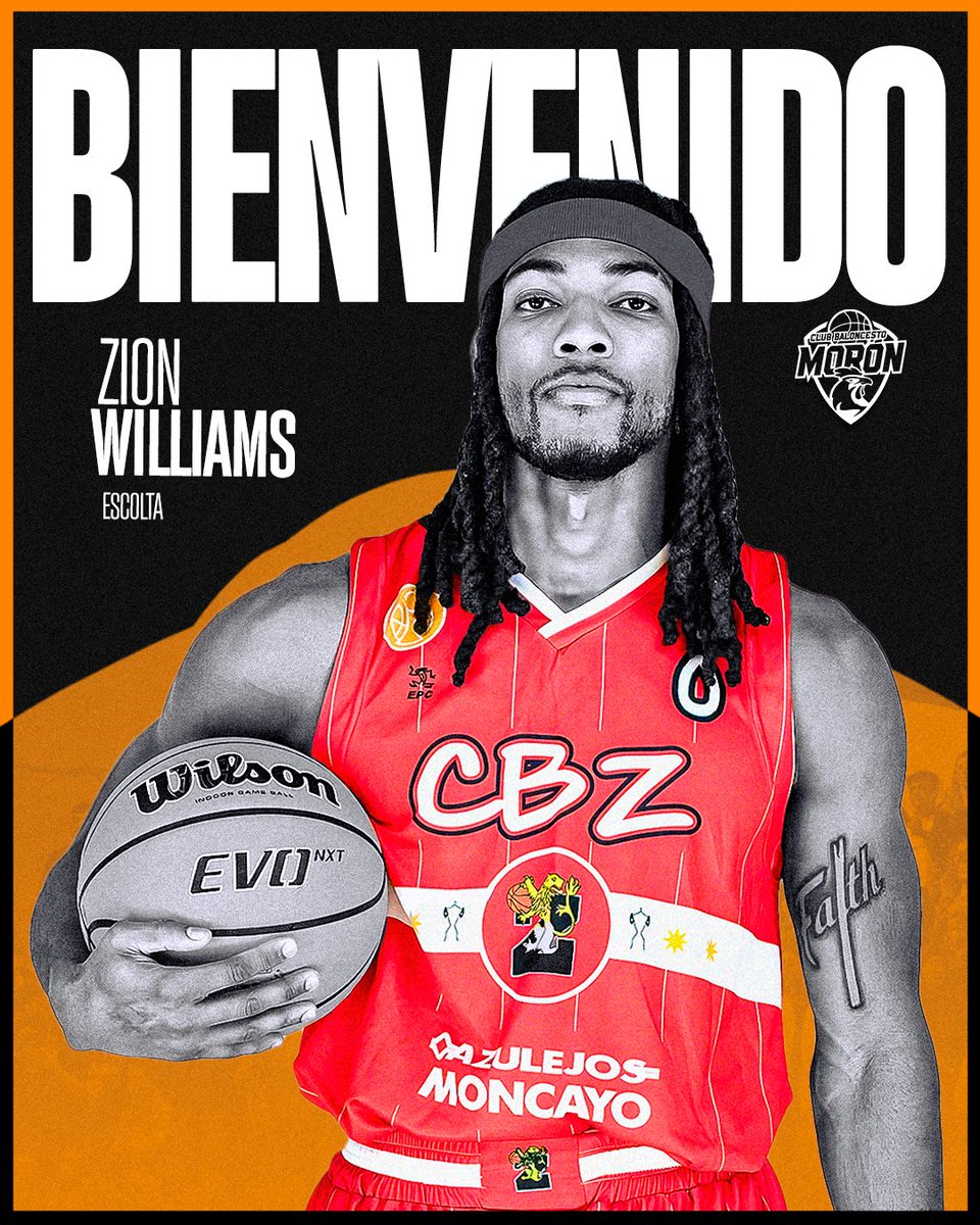 🚀 ¡Zion ya es del CB Morón!
Desde EE.UU. llega con toda su fuerza y ganas de hacer del Alameda su hogar.
¡Bienvenido a la familia, Zion! 🧡