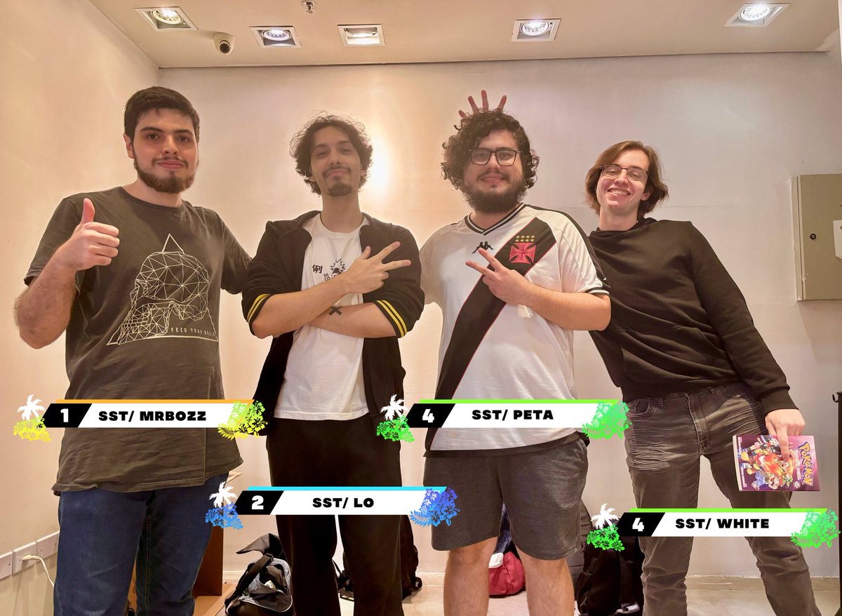 Por fim, segue os sobreviventes das pools do Random Ditto. Tivemos dois 4° lugar pela preguiça de fazer o TieBreaker kkkkkkkkkkkkkk

4° <a href="/Petasmash/">Sst | Wasco | Peta</a> 
4° <a href="/White_Ssb/">White</a> 
🥈Lo
🥇<a href="/MrbozzSSB/">Mrbozz</a>