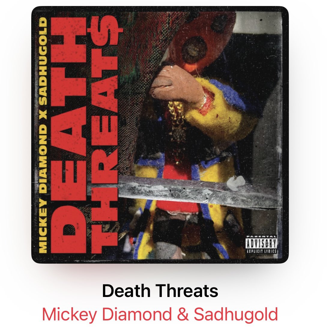 Mickey Diamond X Sadhugold Death Threats OG Art Red Limited