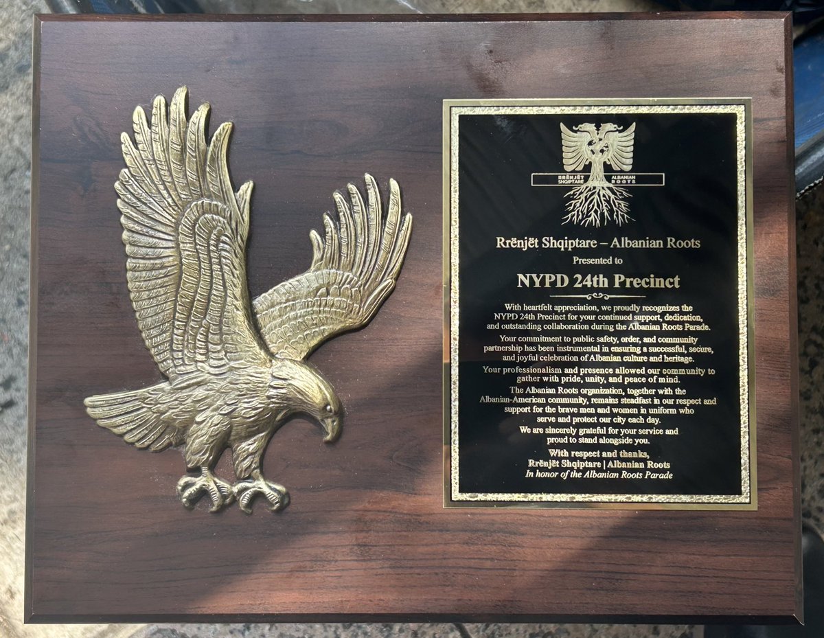 Albanian Roots 🇦🇱 (@albanianroots) on Twitter photo Huge thanks to NYPD’s 24th Precinct, especially Sgt. Brown, for helping make the 1st ever Albanian Roots Parade a historic success. 🇦🇱🇺🇸
A proud day for Albanians worldwide.
Forever grateful—thank you NYPD! 👮♂️
#AlbanianRoots #NYPD #HistoryMade #AlbanianParade <a href="/NYPD24Pct/">NYPD 24th Precinct</a> Huge thanks to NYPD’s 24th Precinct, especially Sgt. Brown, for helping make the 1st ever Albanian Roots Parade a historic success. 🇦🇱🇺🇸
A proud day for Albanians worldwide.
Forever grateful—thank you NYPD! 👮♂️
#AlbanianRoots #NYPD #HistoryMade #AlbanianParade <a href="/NYPD24Pct/">NYPD 24th Precinct</a>