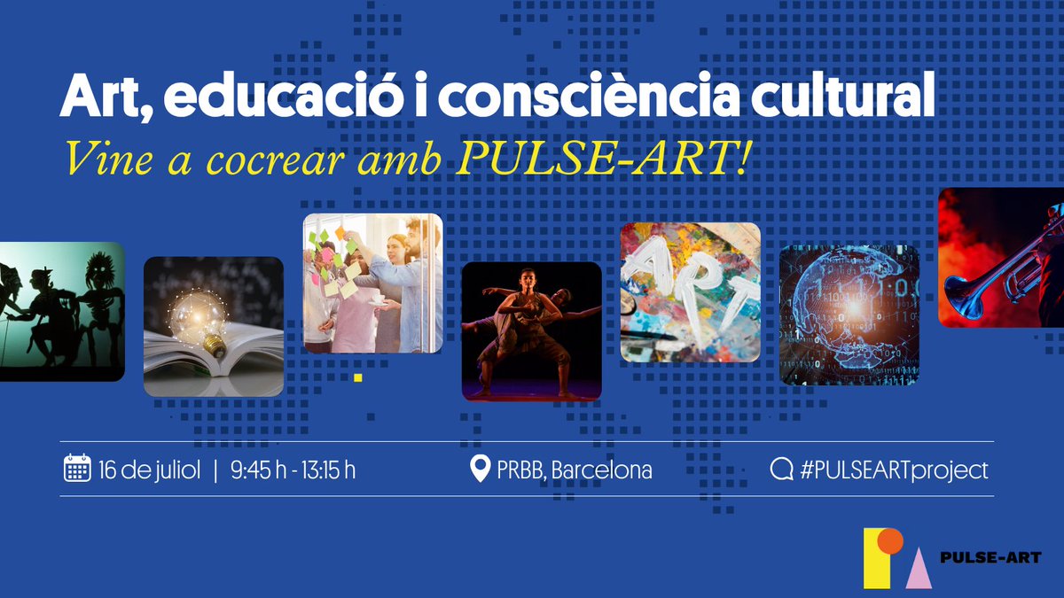 ISGLOBALorg's tweet image. 🎭 La cultura i l&apos;art poden transformar l&apos;educació i contribuir a millorar la Consciència i Expressió Cultural (CAE) a les aules.

El 16 de juliol volem explorar-ho amb tu en una taller de cocreació en el marc del #PULSEARTproject.

📍@the_prbb | ⏰ 9:45 - 13:15

👉…