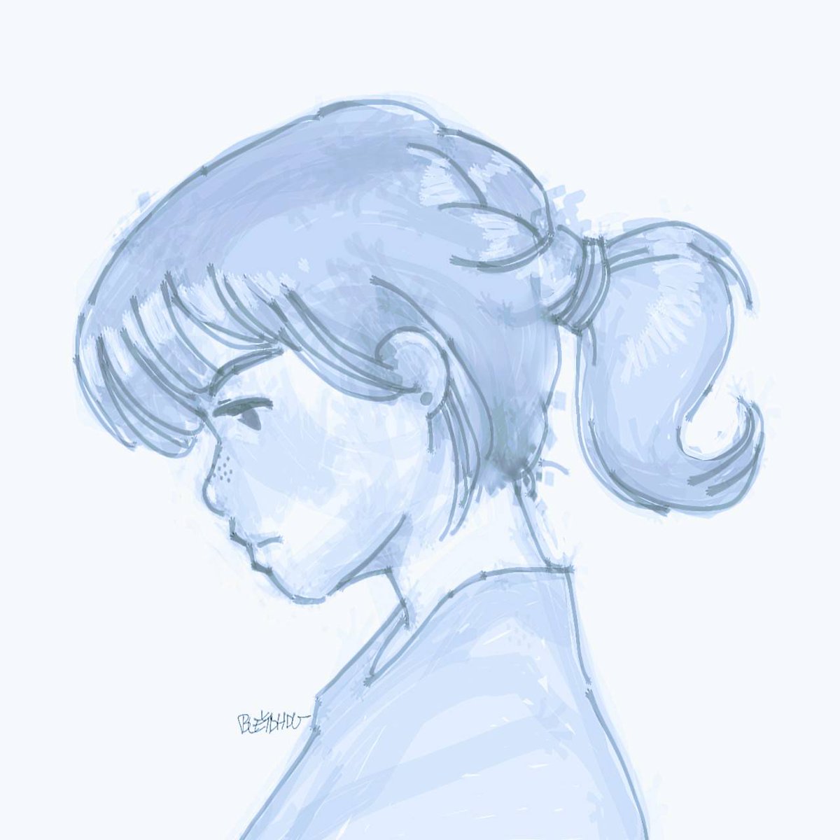 phone sketch I did of my partner while they were doing stuff