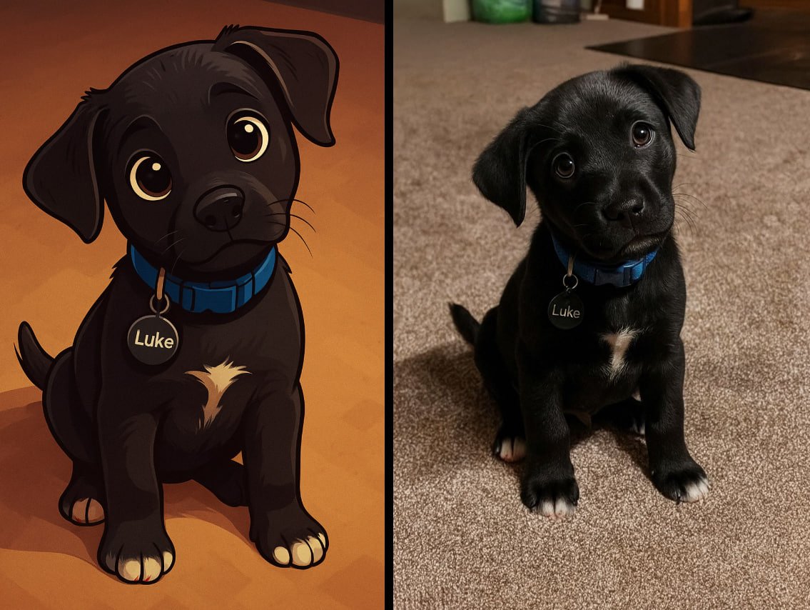 EmilyJunkie3's tweet image. Left: AI's version of my pup.
Right: The real Luke.
One of them has a soul. The other? Just lines of code.
Are we losing touch with what’s real? 🤖🐶
#AIvsReality #DogsOfTwitter #LukeThePup #AIArt #RealVsFake #DigitalAge #EmotionalConnection #CutestDogEver