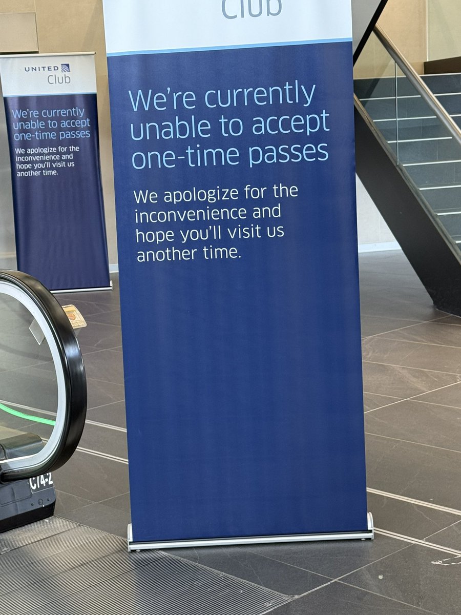 RichardFrench's tweet photo. Why give me one-time passes if I can’t use them when I have a two hour wait for my flight? Do better @united   @EWRairport https://t.co/WUTXAPRqtv