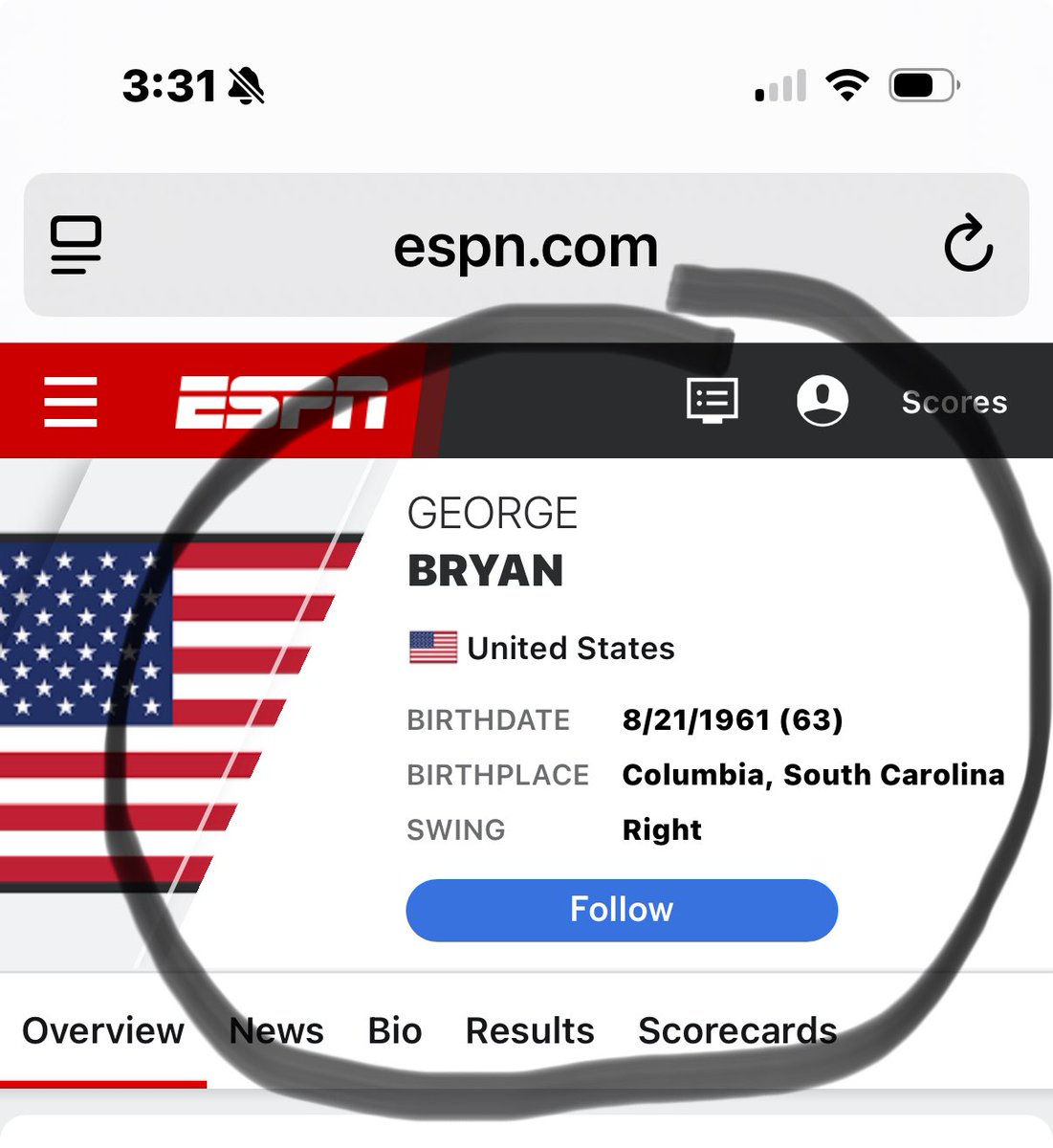 Dang <a href="/bryanbrosgolf/">Bryan Bros Golf</a> , all that travel has really aged George!!