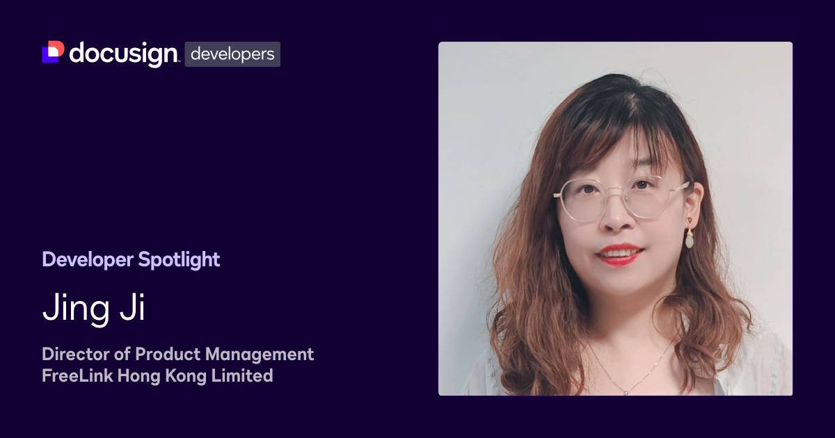 DocusignDevs's tweet image. #DeveloperSpotlight🔦 on Jing Ji, director of product management at @FreeLink Hong Kong Limited!
Enterprises face mounting challenges with digital agreements, from complex integrations to strict compliance needs. Jing Ji solves these issues with over a decade of full-stack…