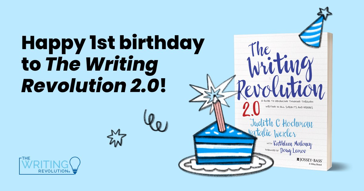 TheWritingRevol's tweet image. 🎉🎂 Happy 1st Birthday to The Writing Revolution 2.0! 🎂🎉
One year ago, we turned the page on a new chapter of writing instruction. Wow, what a story it has been so far! Check out these milestone moments:
📖 The Writing Revolution 2.0: Over 87K copies sold!
📒 The Writing…