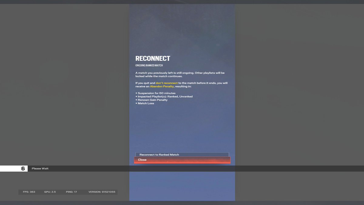 <a href="/UbisoftSupport/">Ubisoft Support</a> <a href="/Rainbow6FR/">Rainbow Six Siege X FR</a> <a href="/Rainbow6Game/">Rainbow Six Siege X</a> So I have this problem during a ranked game, and I cant come back to the game, my mates are playing.