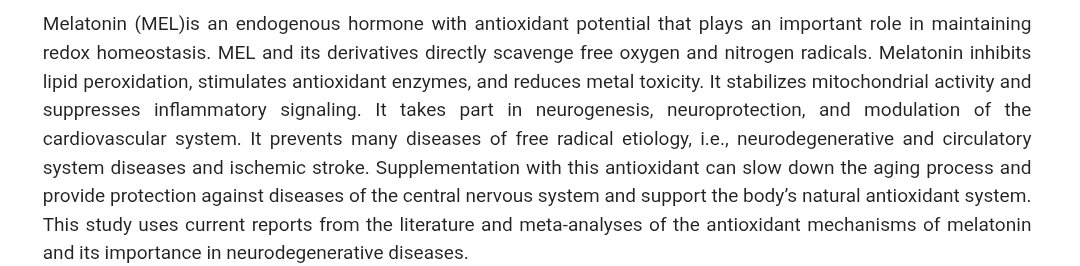 _MCRicardo_'s tweet photo. Melatonin—A Powerful Oxidant in Neurodegenerative Diseases

https://t.co/PUHjdq6xDe @HealthyFellow @_INPST @dronita_de @guani_vic https://t.co/hbhrhkzddo