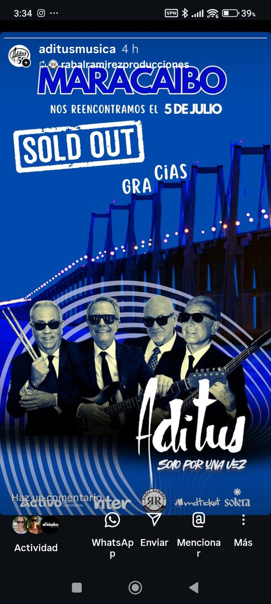 Gracias #Maracaibo. ¡Nos vemos este sábado! #AditusSigueSiendoAditus