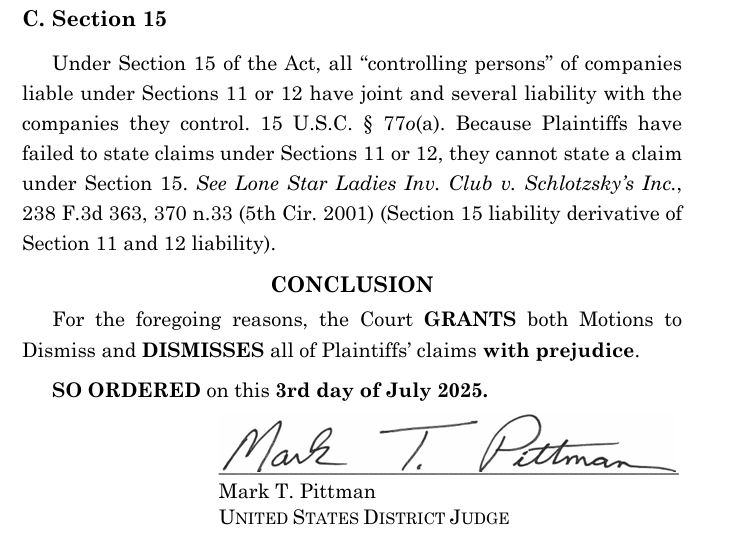 $MMTLP: 🚨Targgart Class Action  DISMISSED WITH PREJUDICE.

A few months back, I broke down the Todd Targgart v. Next Bridge Hydrocarbons case in detail... you can scroll down for that original write-up. But as of now, this case is officially dead. Judge Pittman dismissed the