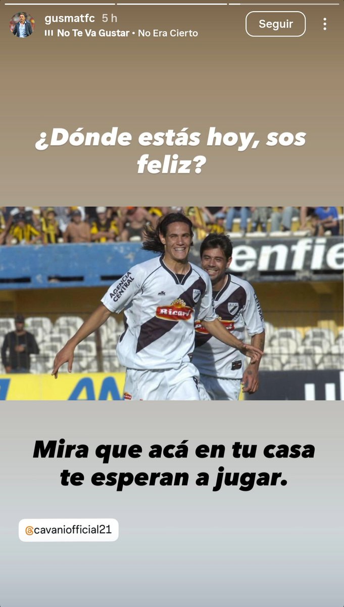 UniversoBoca12's tweet photo. 📱- El posteo de Gustavo #Matosas el director deportivo del @DanubioFC 🇺🇾 en sus historias de Instagram.
🗣️ "¿Dónde estás hoy, sos feliz?"
"Mira que acá en tu casa te esperan a jugar."
🤔 ¿Que hará #Cavani? 💬
#Boca 🟦🟨🟦 https://t.co/gVXvgpHBMR