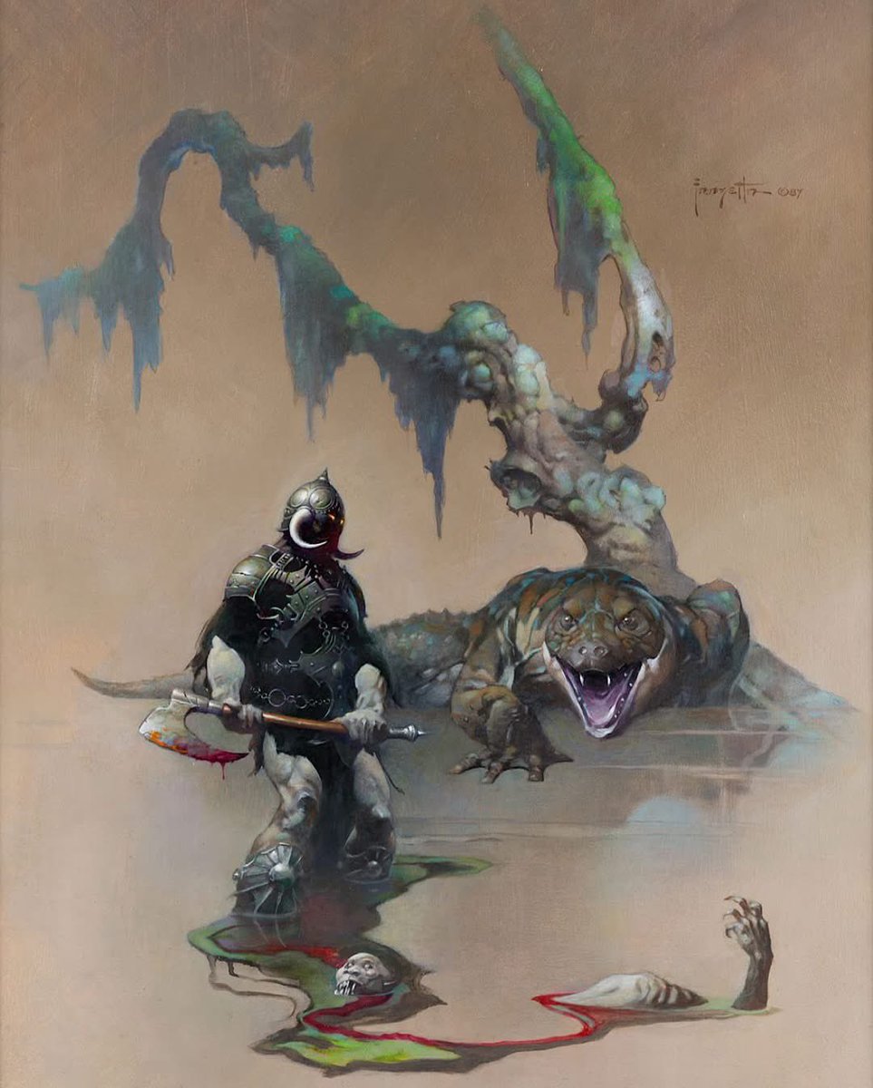 A rare look at Frank Frazetta’s 1987 preliminary work for 𝑫𝒆𝒂𝒕𝒉 𝑫𝒆𝒂𝒍𝒆𝒓 𝑰𝑽 — alongside the final painted masterpiece. #FrazettaGirls #DeathDealer