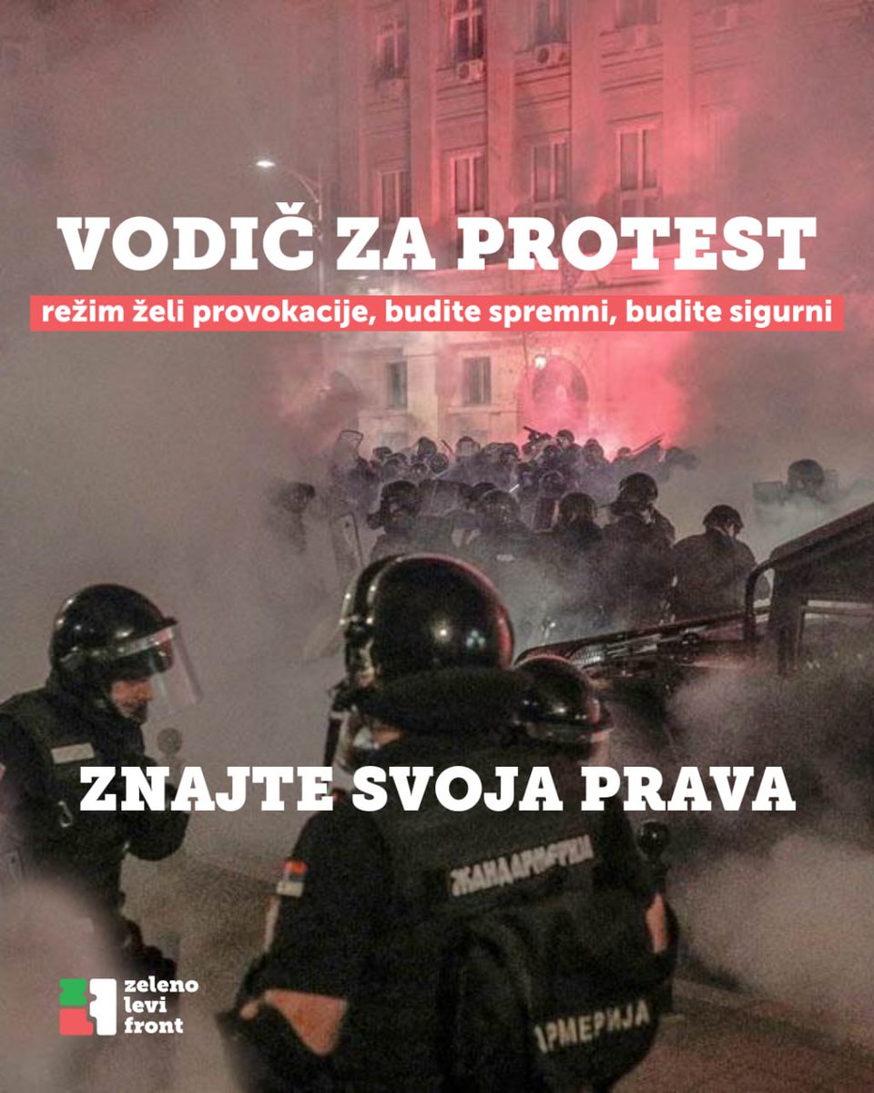 nedavimobgd's tweet image. Budite bezbedni na blokadama. Znajte svoja prava. Niste sami, svi smo zajedno! 

Zeleno-levi front kao i od početka blokada nastavlja da pruža pravnu pomoć svima koji snose rizik od pravnih posledica zbog učešća u protestima i blokadama.

Solidarnost je naša snaga. Nećemo…