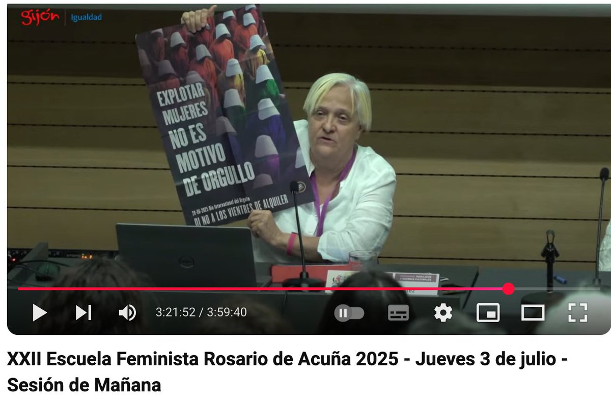 "La causa de la igualdad de derechos civiles no puede usarse para promover la explotación de seres humanos. Así de claro".
<a href="/AAlvarezAlvarez/">Ángeles Álvarez</a>, hoy  en la Escuela Feminista Rosario de Acuña.
#ExplotarMujeresNoEsMotivoDeOrgullo. Así de claro.