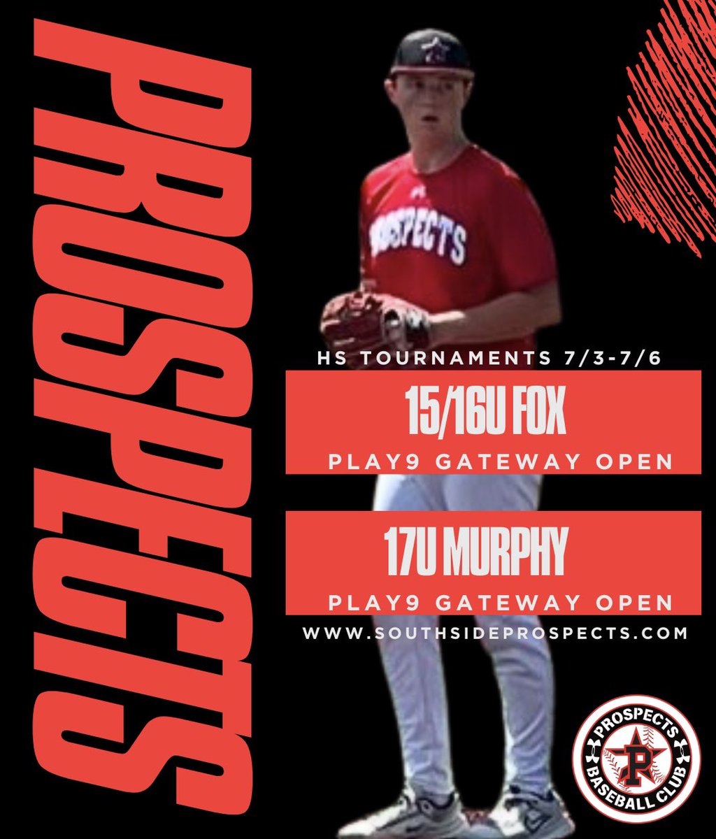 No better way to celebrate America than with baseball this holiday weekend! ⚾️

Good luck to our 15/16U Fox &amp; 17U Murphy Prospects teams who are set to compete in the Play9 Midwest Open. Let’s go boys!