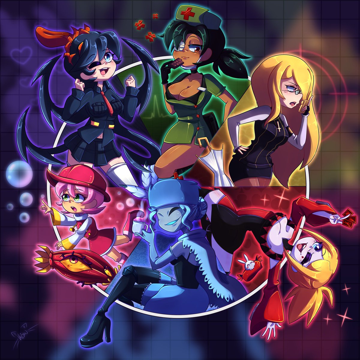 ItsMeKow's tweet image. -¡Color Wheel Challenge pero todas son variantes de Skullgirls! :D 🖤💚💛❤💙💗✨
#Skullgirls
#skullgirlsfanarts