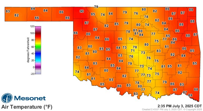July 3rd and in the low 70s in #OKC?!?! This is a pregnant lady’s dream 😍🥰😍🥰😍🥰😍🥰😍

#keepitcool

2:45PM Thu <a href="/kfor/">KFOR</a> #okwx