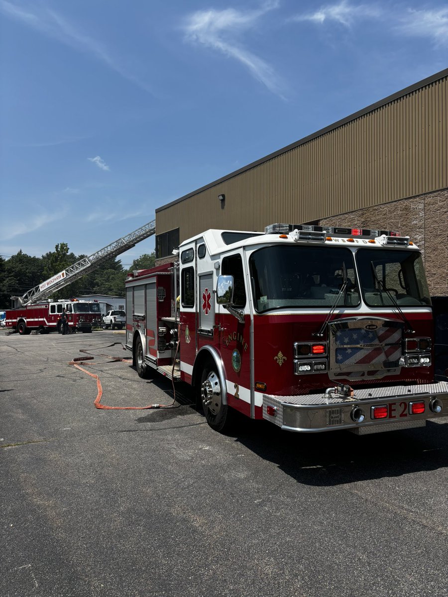 WBFD1910's tweet photo. WBFD Crews working a Lithium-Ion battery fire in a warehouse structure earlier today on Manley Street. @EastonFire on scene assisting along with the Plymouth County Fan Unit for ventilation purposes. No injuries to report, thankfully. https://t.co/R4AZJBYoqQ