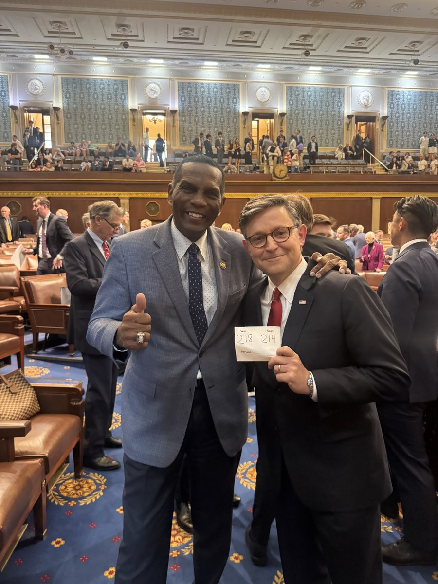 Rep. Burgess Owens (@repburgessowens) on Twitter photo America’s Super Bowl win, the One Big Beautiful Bill!
218–214
MVP: <a href="/SpeakerJohnson/">Speaker Mike Johnson</a> America’s Super Bowl win, the One Big Beautiful Bill!
218–214
MVP: <a href="/SpeakerJohnson/">Speaker Mike Johnson</a>