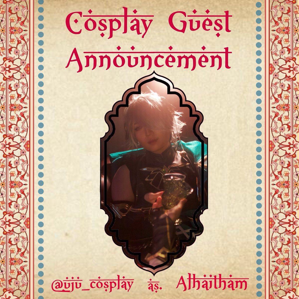 KavehNYC's tweet image. The Paradisea Golden Celebration is excited to announce our next amazing cosplay guest! @uju_cosplay will be joining us as our government assigned Alhaitham! 😂 Where there is Kaveh…