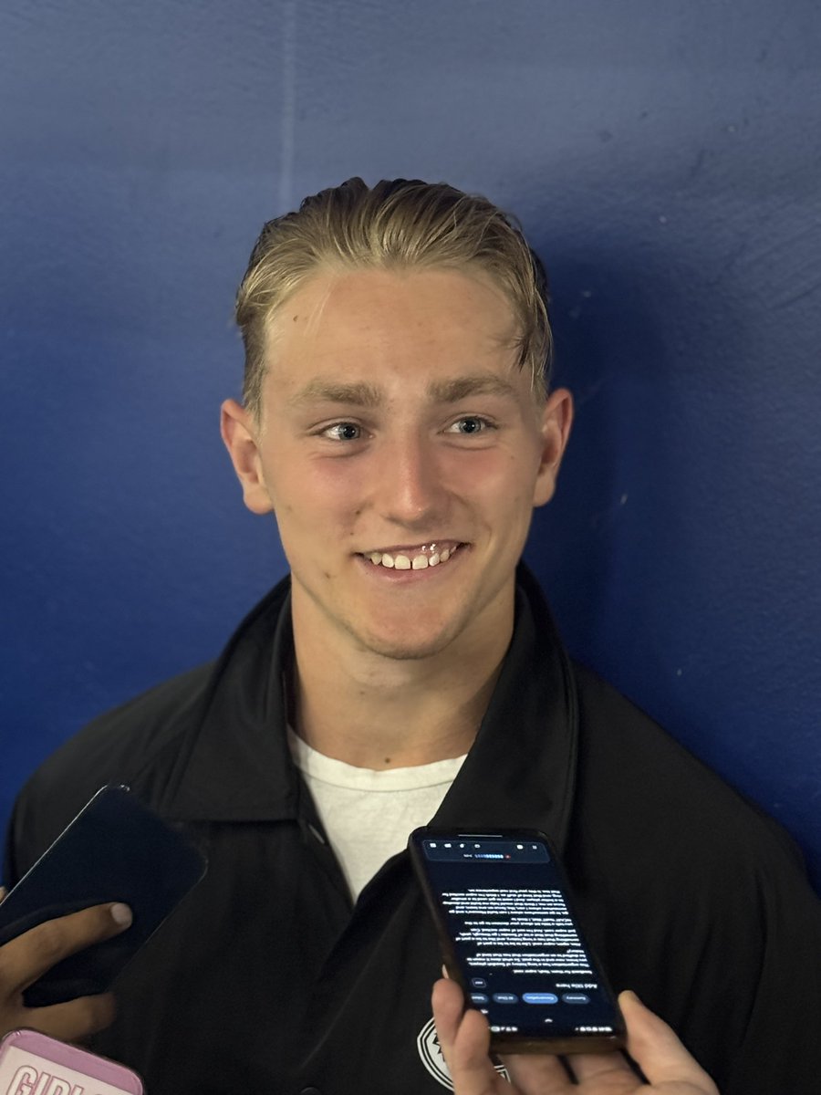 CanucksInsider's tweet image. “I would like to say the Grouse Grind, but that was too heavy. But just meeting a lot of new faces, that was fun, too.”
-Wilson Björck on his favourite part of #Canucks development camp