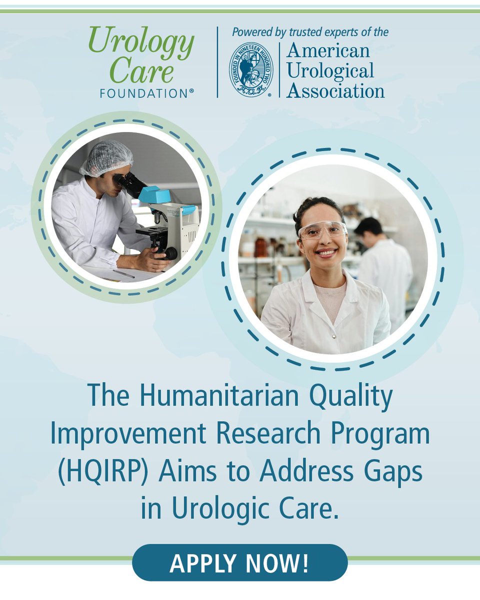 The new Humanitarian Quality Improvement Research Program (HQIRP) aims to develop and implement sustainable, data-driven solutions to address gaps in urologic care within low- and middle-income countries (LMICs). Five grants are available! 

Apply Now! ➡️ bit.ly/3GrixDB