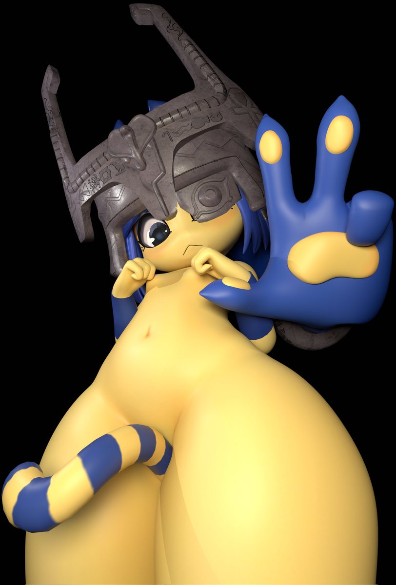 Ever since I saw <a href="/krokobyaka/">Umbra</a> 's Midkha picture I was even more in love with their work. I decided to comm a Midkha mod of my own on <a href="/RaulBP87/">Zy0n7</a> 's Ankha model. The design is my own and my good friend who did Lucas' outfit created it in Blender. 

What do ya think~?