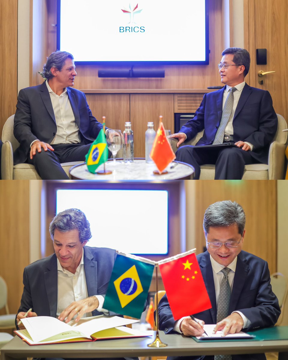 Fernando Haddad (@haddad_fernando) on Twitter photo Boa conversa com o Ministro das Finanças da República Popular da China Lan Fo’an. Concordamos sobre a importância do Tropical Forest Forever Facility como instrumento inovador de financiamento climático. Vamos seguir dialogando até a COP 30. Boa conversa com o Ministro das Finanças da República Popular da China Lan Fo’an. Concordamos sobre a importância do Tropical Forest Forever Facility como instrumento inovador de financiamento climático. Vamos seguir dialogando até a COP 30.