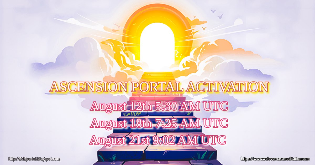 Welovemassmedis's tweet photo. 12:21 Ascension Portal Activation on August 12th, August 18th &amp; August 21st, 2025 https://t.co/zBfhAwZ8lb https://t.co/40j294Kllh
