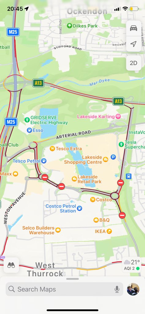 jj_jacq's tweet photo. @HighwaysEAST @DartCharge How can the traffic on the a126 lakeside to a13 be at a standstill for 4 hours. A13 traffic is blocking the a126 traffic and therefore stopping it going north. Anyone with half a brain should start filtering the traffic. No water or anything for people sat in cars for 4 hours https://t.co/N6Z8muy7lW